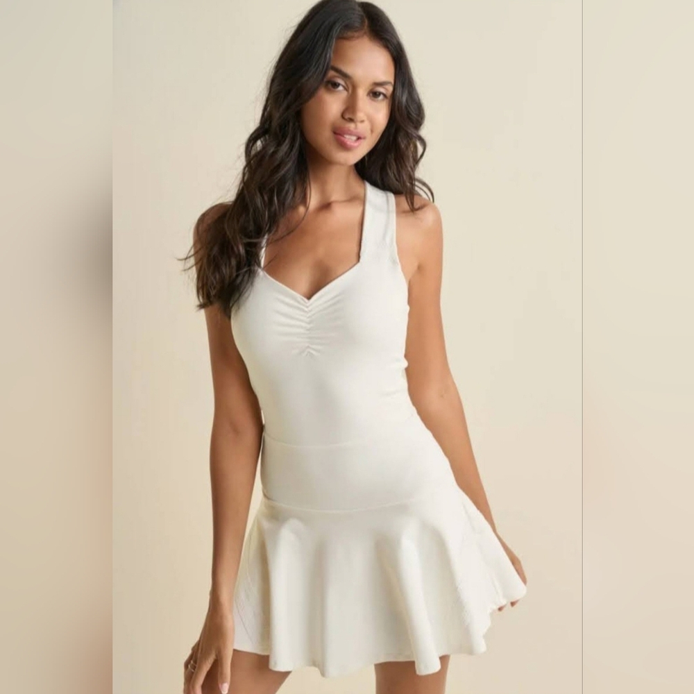NWT VENUS White Lace Trim Tennis Mini Dress - Picture 3 of 12